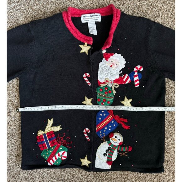 Vintage Heirloom Collectibles Christmas Collection Button Up Sweater - Size Smal - Picture 6 of 9